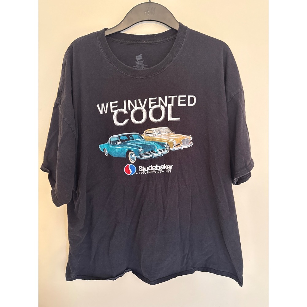 Hanes Studebaker Drivers Club We Invented Cool Graphic T-Shirt Mens 3XL Black